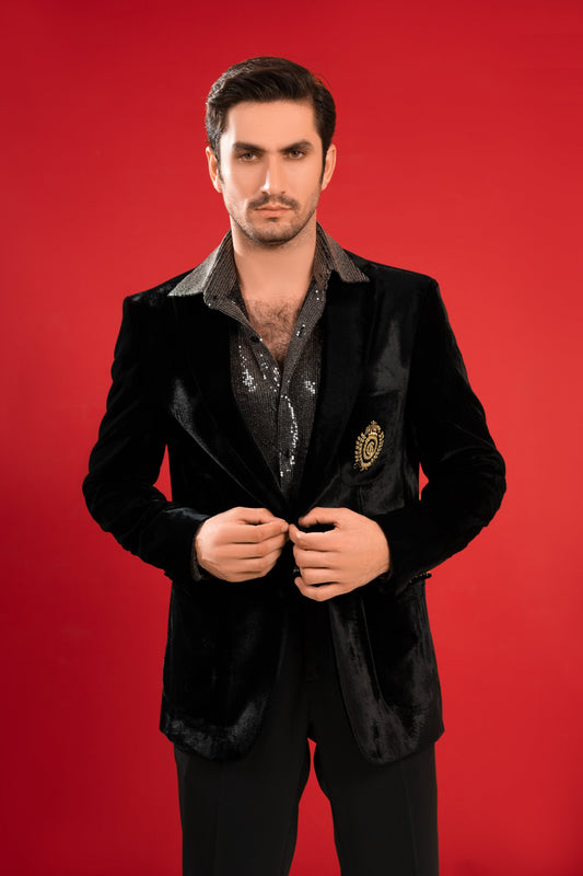 23WMCC048 Black Pant Suit 2 Pcs