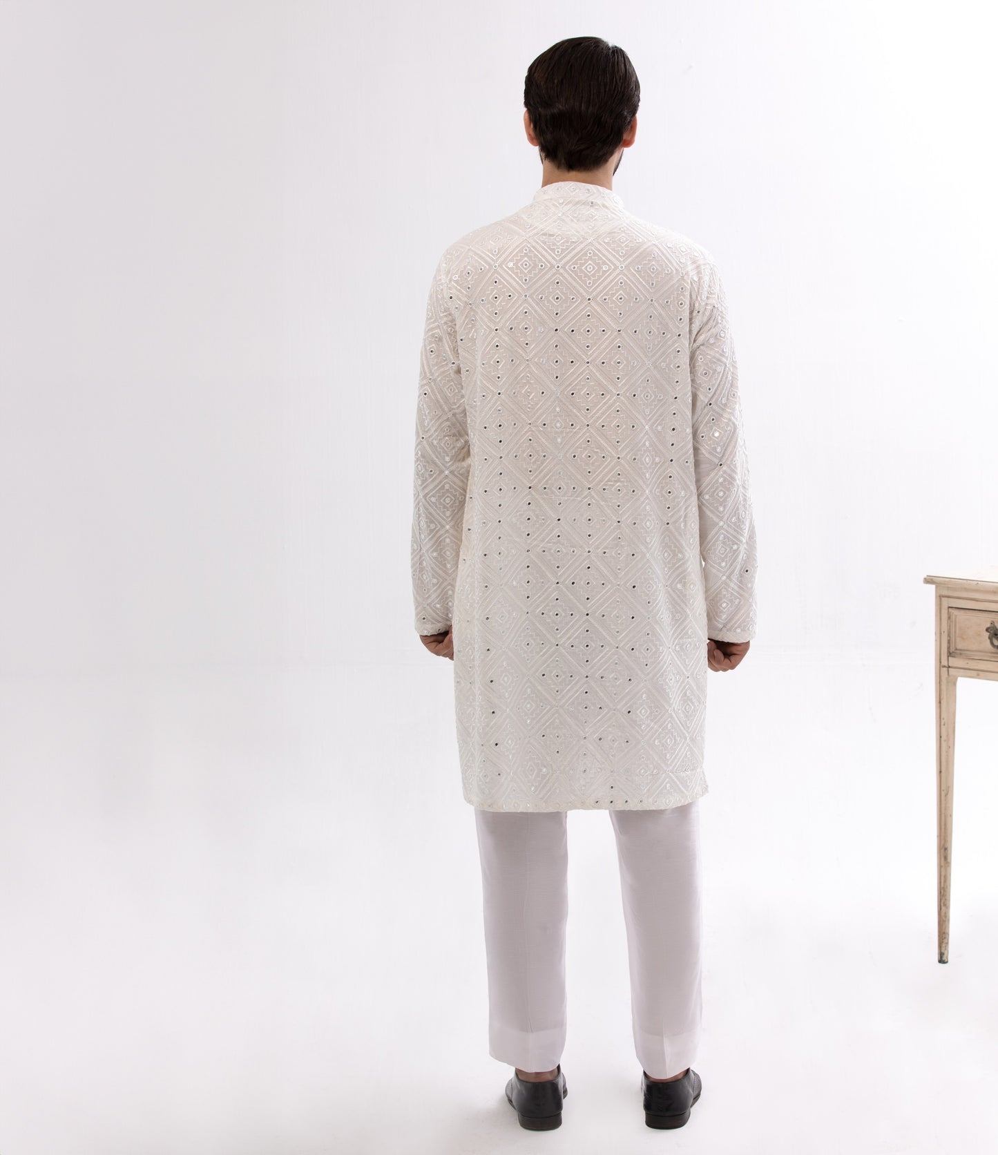 Fabric Premium Self Embroidery with mirror Open Loops