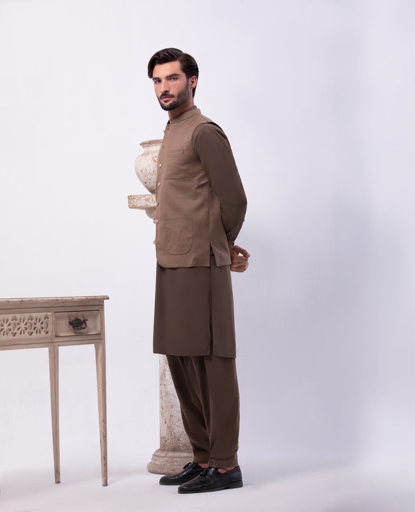 Special Blend Fabric Shalwar Kameez & Waistcoat