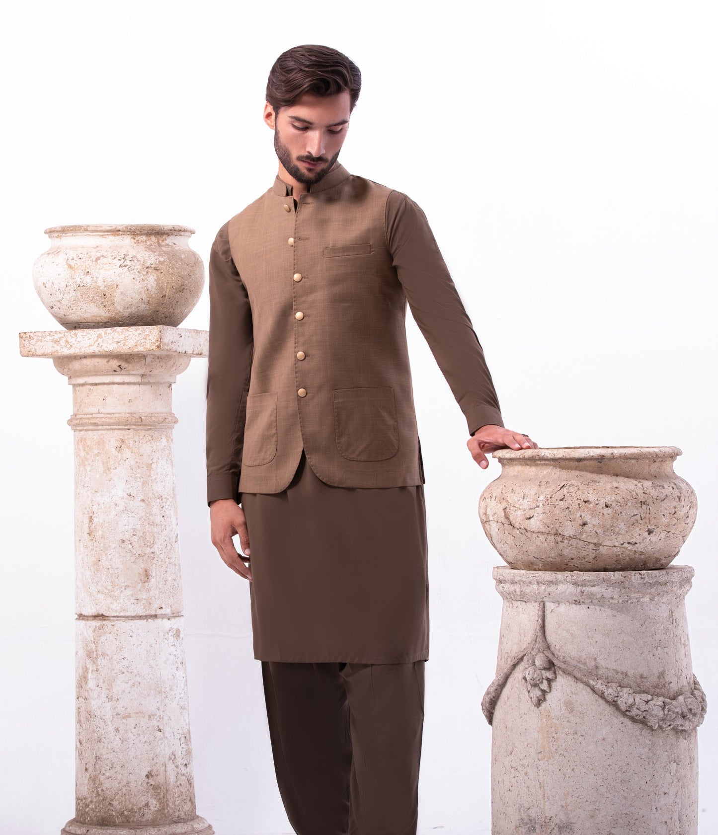 Special Blend Fabric Shalwar Kameez & Waistcoat