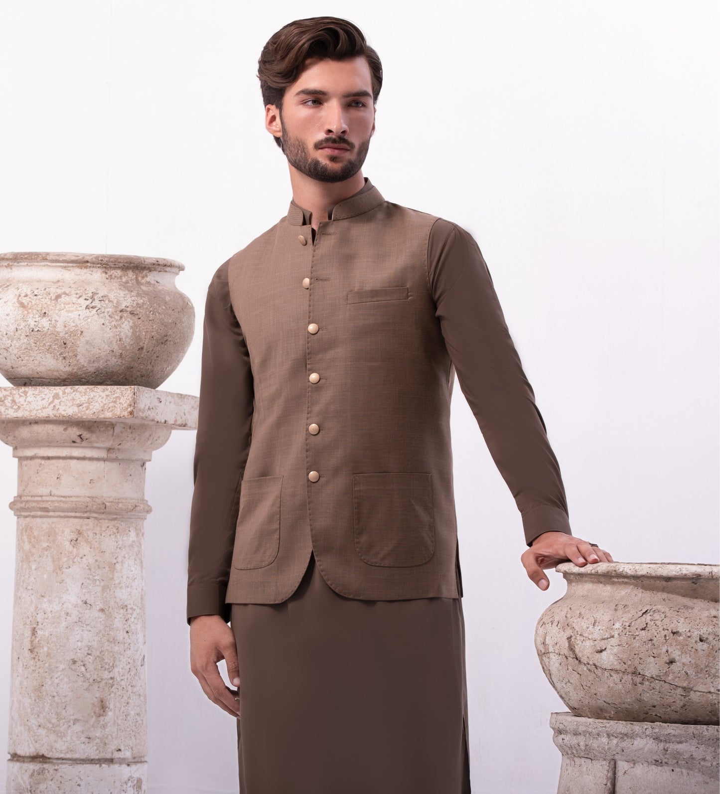Special Blend Fabric Shalwar Kameez & Waistcoat
