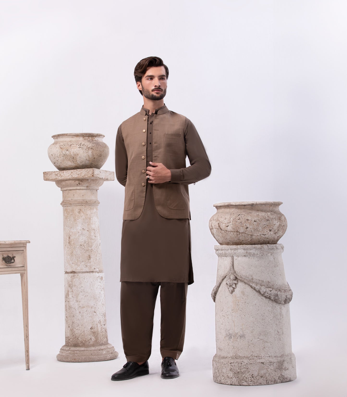 Special Blend Fabric Shalwar Kameez & Waistcoat